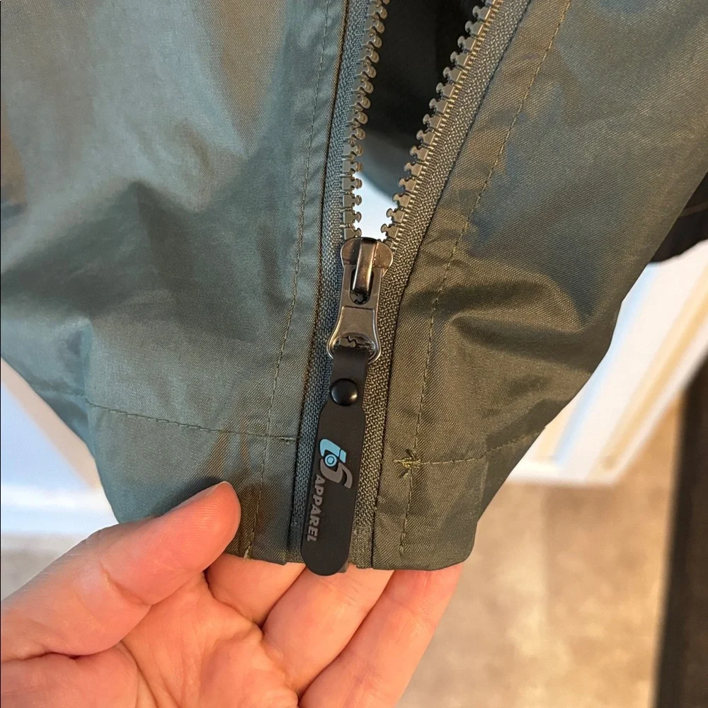 Men’s XXL Lightweight Hooded Windbreaker Jacket Green Full Zip - Picture 4 of 7